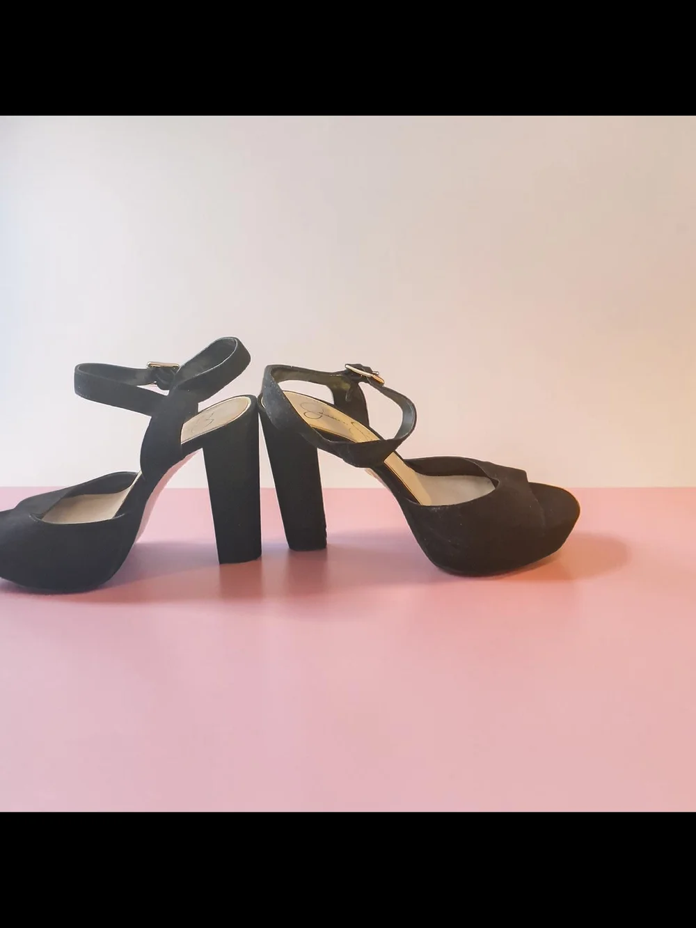 Jessica Simpson Lirio platform block heel sandals in black Women's Shoes Size 8